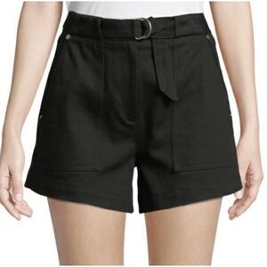 NWT RAG & BONE Lora Black High Rise Belted Utility Jean Short Size 8